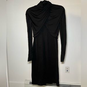 Givenchy Black Mid-Length High Neck Dress